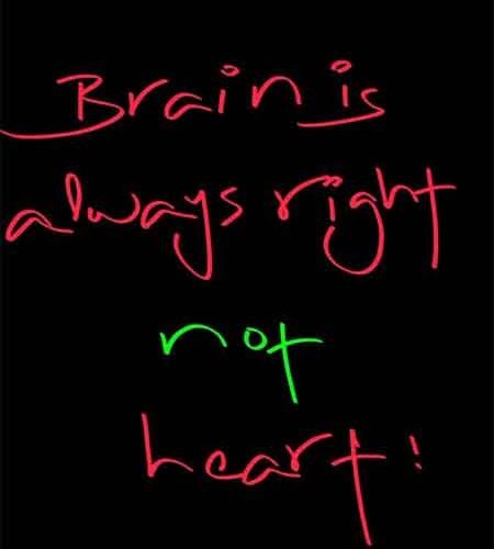 brain is always right not heart
