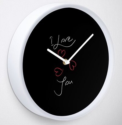 Romantic I Love You with Heart Design-134 PNG Clock