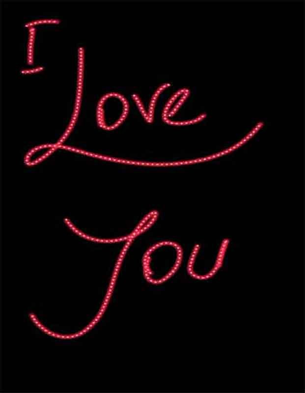 I Love You, written in red-dotted color and style