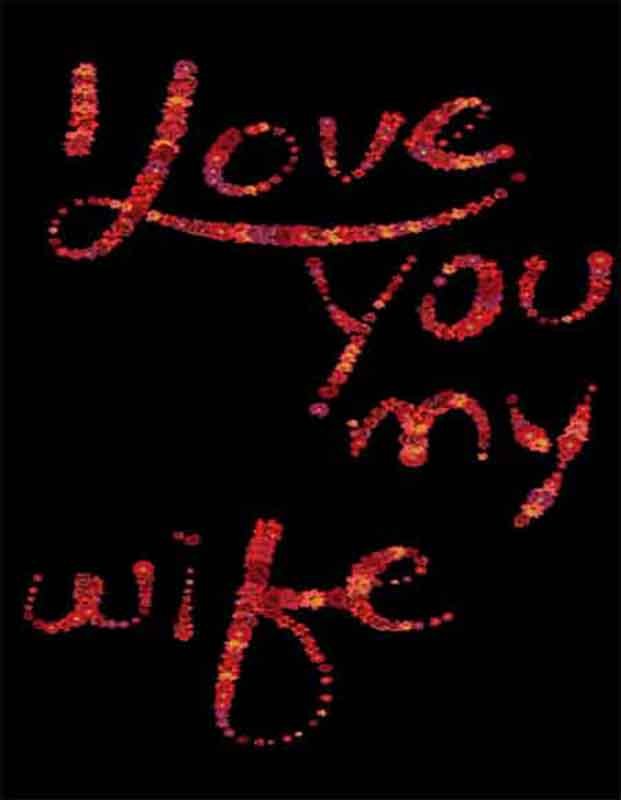 I Love You My Wife written with red roses