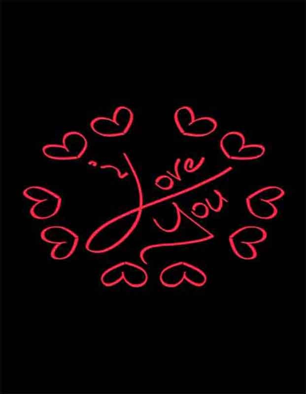 Another of I Love You  Images, I Love You written inside five pairs of red hearts