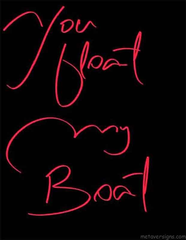 Romantic images of valentines day. 
You float my boat is written in red color