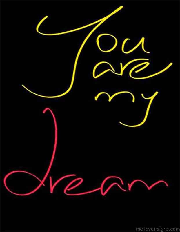 Romantic images of valentines day.
You are my dream is written in yellow and red color