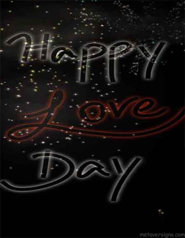 21st of Happy Valentines Day Images. Happy Love Day is written in white and red color and fireworks cracker spread in first two words making the image most emotional.