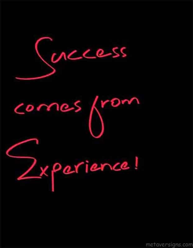 7th of Dark Motivational Wallpaper.
Success comes from experience is written in red color handwriting text style on dark background. It looks very inspirational. 